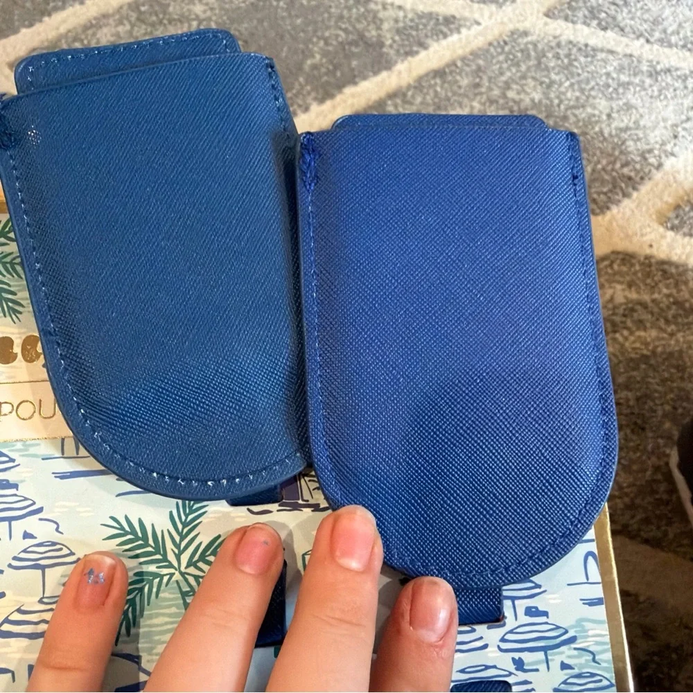 Amalfi Blue & White Striped Luggage Tag + Seaside Print Zipper Pouch Set - Picture 4 of 6